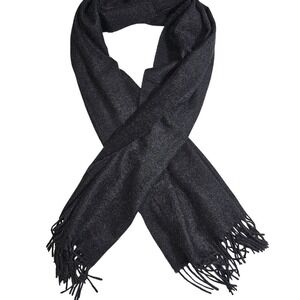 Black Fringe Warm Soft Scarf Soft Oversized